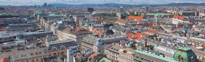 Aerial view showing Vienna from above