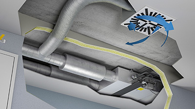 Büroklimatisierung mit Fan Coil Venkon XL und Luftdurchlässen